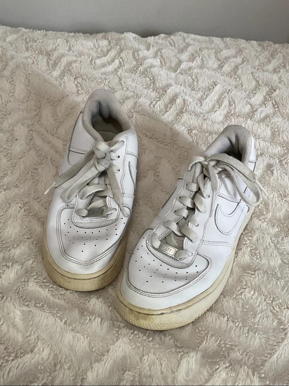 Nike White Low-Top Leather Sneakers with Off-White Sole